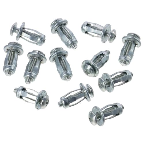 SHUATI 12Pcs M4 X 20 Jack Nuts, Petal Nuts, Lock Jack Nut Bolt, Expansion Nut, Thins Fixings Dowels with Screws, Expansion Clamp for Hollow Wall Iron Skin Line