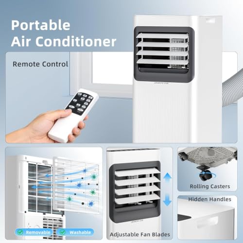 Antarctic Star 10,000 BTU ASHRAE Portable Air Conditioner, 4‑in‑1 Quiet AC Unit with Dehumidifier & Fan Mode, Ultra Easy Install, Cools up to 450 Sq Ft for Bedroom, Office, Studio & Apartment by Antarctic Star - Used condition - Image 5