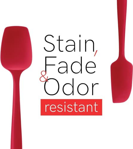 Image of Baskety Spatula Silicone Spatula Set Spatulas Silicone Heat Resistant 500F Rubber Spatula Seamless One Piece Non-Stick 4-Piece for Cooking Baking Mixing.|SPATULA-4A| (RED)