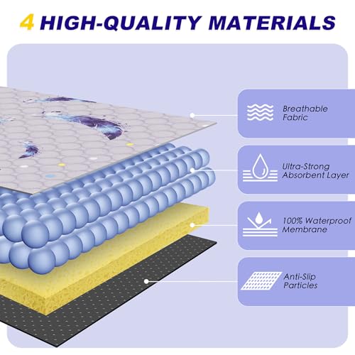 WanpeeGoo Washable Pee Pads for Dogs, 1 Pack Reusable Puppy Pads, Super Absorbent & Leakproof Dog Pads, Anti-Slip Dog Pee Pads for Puppy Training & Incontinence, Leaf Pattern, 63"x63" by WanpeeGoo - Image 4