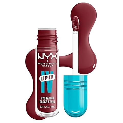 NYX Professional Makeup Nawilżający błyszczyk do ust, nawilżający kolor i połysk, do 12 godzin, z witaminą B12 i magnezem, nawilżający połysk do ust IV, odcień światła: Drippin' In Rose
