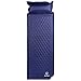 REDCAMP Self-Inflating Sleeping Pad with Attached Pillow, Compact Lightweight Camping Air Mattress with Quick Flow Value, Blue 77"x26"x1.2-2"