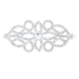Groß Diamant Size15mm Trimming Shop Strassstein Motiv Diamanten Kristalle Zum Aufnähen Applikation Flicken - Perfekt für Hochzeit Braut Kleid,Freizeit oder Formelle Bekleidung Mode-Accessoires 150mm X 75mm ( Ca. ) Patch