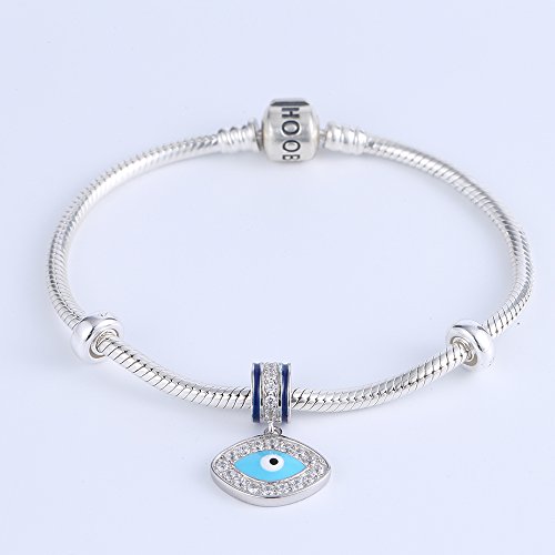 Blue Evil Eye Pendant Charms Original 925 Sterling Silver Dangle Charm with Clear CZ for Pandora European Bracelet2