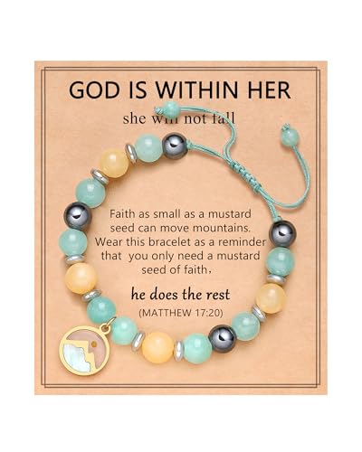 Image of Eryuor Silver /Gold Move Mountains-Mustard Seed Bracelet Catholic Christian Easter Christmas Birthday Gifts
