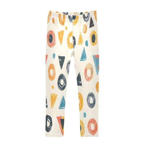 Bolaz Toddler Girls Leggings Printed Yoga Pants Leggings Square Triangle Circle for Kids