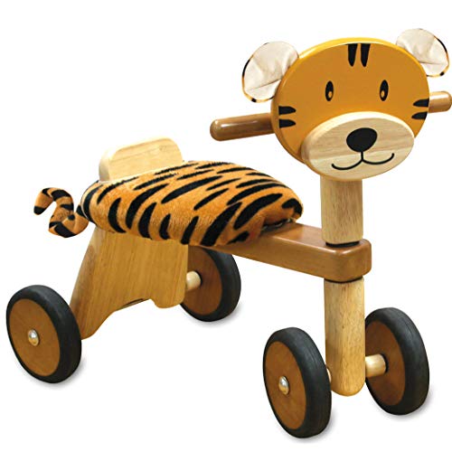 I'm Toy - Vélo 4 Roues Quadricycle en Bois Le Tigre Porteur Trotteur pour Bébé - IM80006