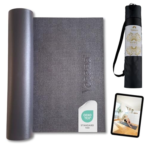 Yogamatte rutschfest inkl. Tragetasche & Videokurs I OEKO-TEX 100 hautverträgliche Pilatesmatte I Gymnastikmatte Sportmatte 183x60cm I weiche Yoga Matte 6mm Dick Yogamatte rutschfest inkl. Tragetasche & Videokurs I OEKO-TEX 100 hautverträgliche Pilatesmatte I Gymnastikmatte Sportmatte 183x60cm I weiche Yoga Matte 6mm Dick