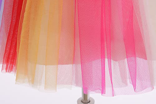 Glamulice Flower Girl Rainbow Tulle Dress A Line Princess Wedding Bridesmaid Party Holiday Birthday Tutu Dresses3