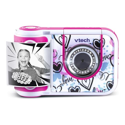 VTech Kidizoom Printcam Rose, Appareil Photo pour Enfants avec 40 Effets spéciaux, Appareil Photo instantané pour Enfants, Papier Thermique Inclus, 5 MP,...