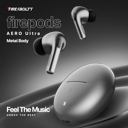 Image of Fire-Boltt Aero TWS Earbuds Custom EQ, Wireless Bluetooth 5.4, Music & App Support, 50H Playtime, Fast Charging Case, 50ms Low Latency for Gaming, Touch Controls, IPX4 Waterproof, Clear Calls - Blackk