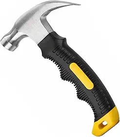 Mini Martelo Pequeno de Unha Compacto - 16CM, Cabo Emborrachado Antiderrapante Compacto, para Pequenos Reparos, Profissional, Aço Carbono, para Uso Profissional e Doméstico, Compacto e Eficiente