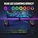 MELOGAGA RGB Computer Speakers, USB-Powered PC Speakers with 7-Color LED Backlight, 3.5mm Aux Compact Soundbar for Desktop, Laptop, Tablet – Crisp Audio & Space-Saving Design