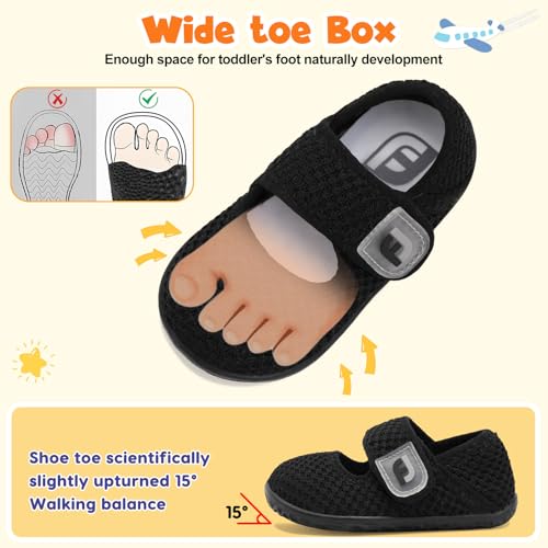 JOINFREE Toddler Shoes Boys Girls Walking Lightweight Wide Barefoot Slip On Sneakers Mary Jane School Shoe Breathable Flexible4