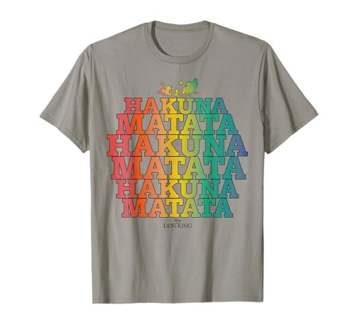 T-shirt Le Roi Lion Hakuna Matata motif arc-en-ciel de qualité supérieure imprimé moderne