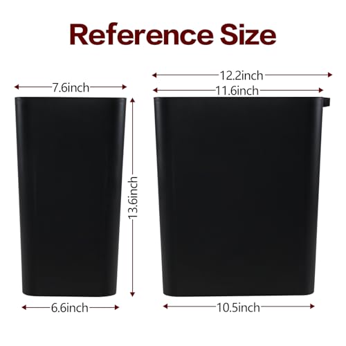 3 Canecas de basura plásticas negras 16 L con tapa abierta miniatura 2