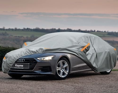 Image of Kayme Heavy Duty Car Cover Custom Fit Audi A7 S7 RS7 (2009-2025), Waterproof All Weather for Automobiles, Full Exterior Covers Sun Rain UV Protection.