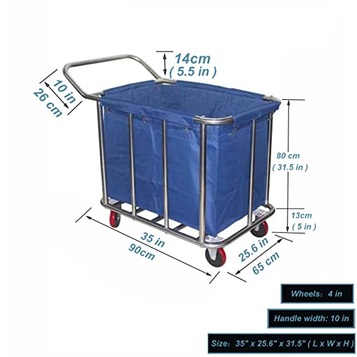 Cesto portabiancheria, carrelli portabiancheria con Maniglia, Carrello portabiancheria con Ruote per impieghi gravosi, (400L), Carrello portabiancheria per organizzazione e stoccaggio o Carr