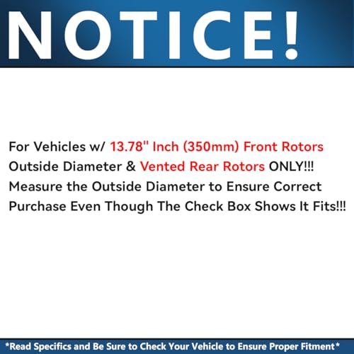 Image of Detroit Axle - Front Brake Kit for 2011-2020 Jeep Grand Cherokee Dodge Durango, Drilled and Slotted Brakes Rotors Ceramic Brake Pads Replacement: 13.78 inch inch Rotors