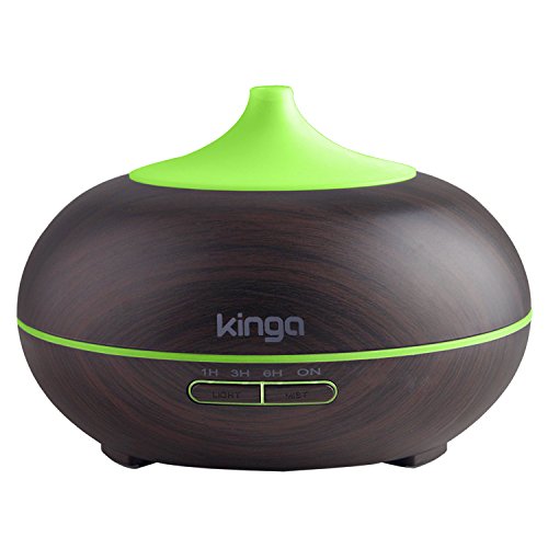 Kinga Aroma Diffuser 300ML Essential Oil Diffuser Electric Ultrasonic Humidifier Aromatherapy Cool Mist Humidifier 7 Color LED Light