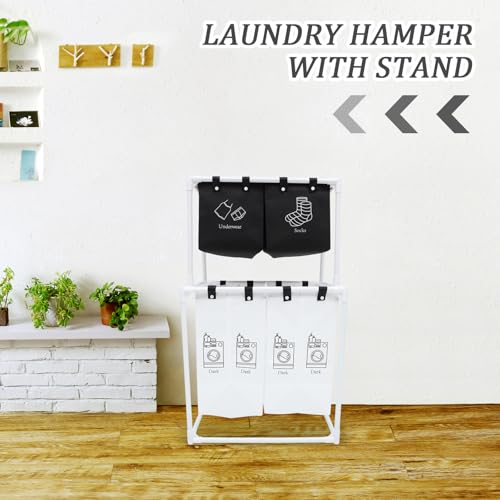 Panier à linge coton et plastique pour un rangement maison épuré - 5