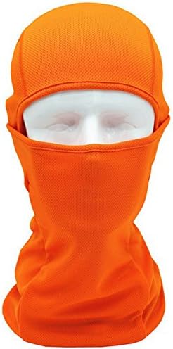 HFDA 7in1 Balaclava Face Mask Windproof Neck Warmer Breathable Hood Quick Dry Cycling Headgear (Orange)