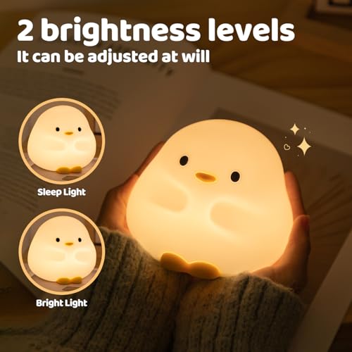 Image of Rytinazzz Duck Night Light, Color Changing Mode & 50-Hour Battery, Squishy Silicone Lamp for Kids Room, USB Rechargeable with Timer, Mothers Day Gifts