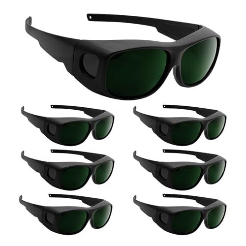 gamegalaxy Welding Goggles, Laser Safety Glasses IPL 200-2000nm, UV Protection, Anti-Scratch & Anti-Impact Wrap-Around Welding Glasses - 7pcs