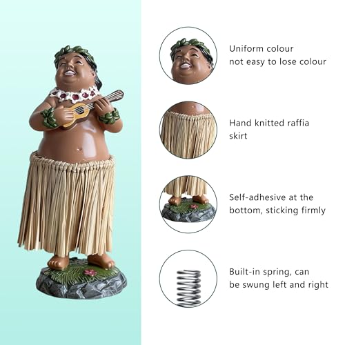 GZXUEHU Hawaiianische Tänzerin Auto, Hawaii Hula Girl Armaturenbrett-Ornamente, Hula Tänzerin, Schreibtisch, Büro, Lebhaft und Interessant (Natürliche Farbe)