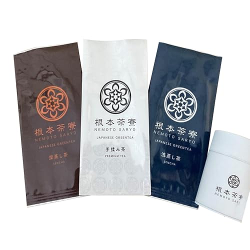 根本茶寮 飲み比べ 3本セット[No.035]/ お茶 手揉み茶 浅蒸し茶 深蒸し茶 飲み比べセット 茨城県