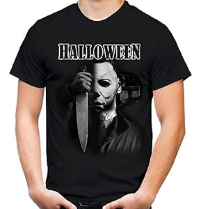 Halloween Männer und Herren T-Shirt | Kostüm Michael Myers Party Horror Kult | M4 (XL, Schwarz)