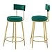 LIQEE Krzesła do jadalni, stołki barowe, stołki barowe, miękkie, aksamitne, krzesła barowe, śniadanie, kuchnia, blat, krzesła, metalowe nogi, stołki barowe, zielone, wysokie stołki z oparciami i podnóżkami