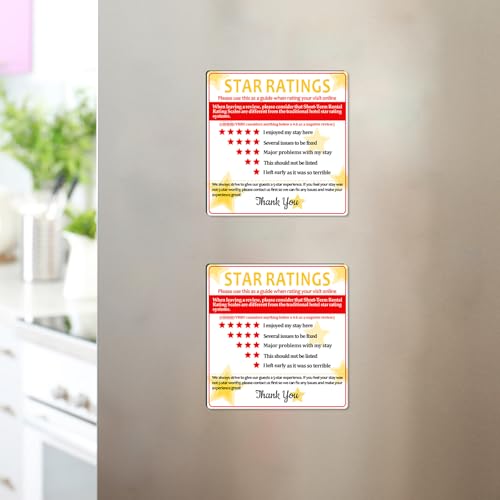 Oudain 5 Pieces 5 Star Rating Explanation Magnet Short Term Rentals (Str) Star Ratings Magnet Review Guide Rating Fridge Compatible with Vrbo by Oudain - Image 7