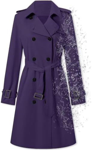 <h3>Royal Purple Water-Repellent Trench Coat</h3>