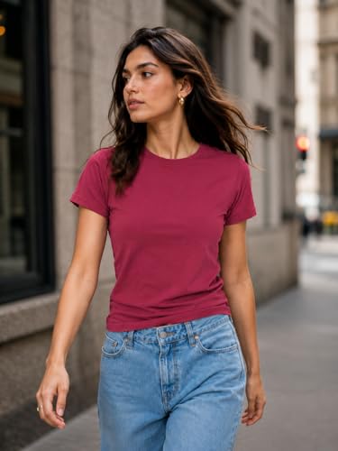 Image of London Hills tops for woman | tshirt for woman | t shirt for womans| tops for women western | western tops for woman's | women t shirt | women tees | gym tshirt for women workout | t shirts Round Neck