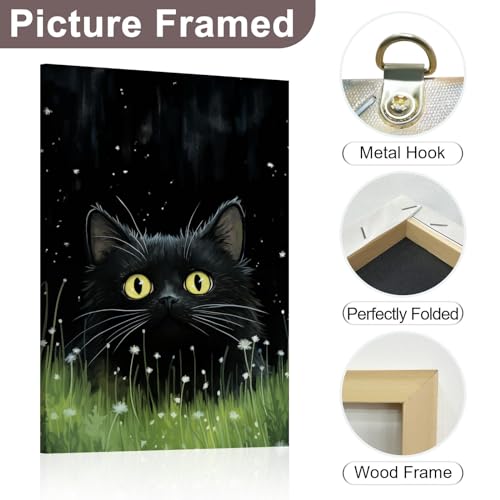 Affiche de chat mignon et fleurs champêtres pour une atmosphère douce à la maison