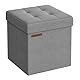 SONGMICS 38 cm Sitzbank mit Stauraum, klappbare Sitztruhe, Aufbewahrungsbox, Fußbank, Aschgrau LSF027G12