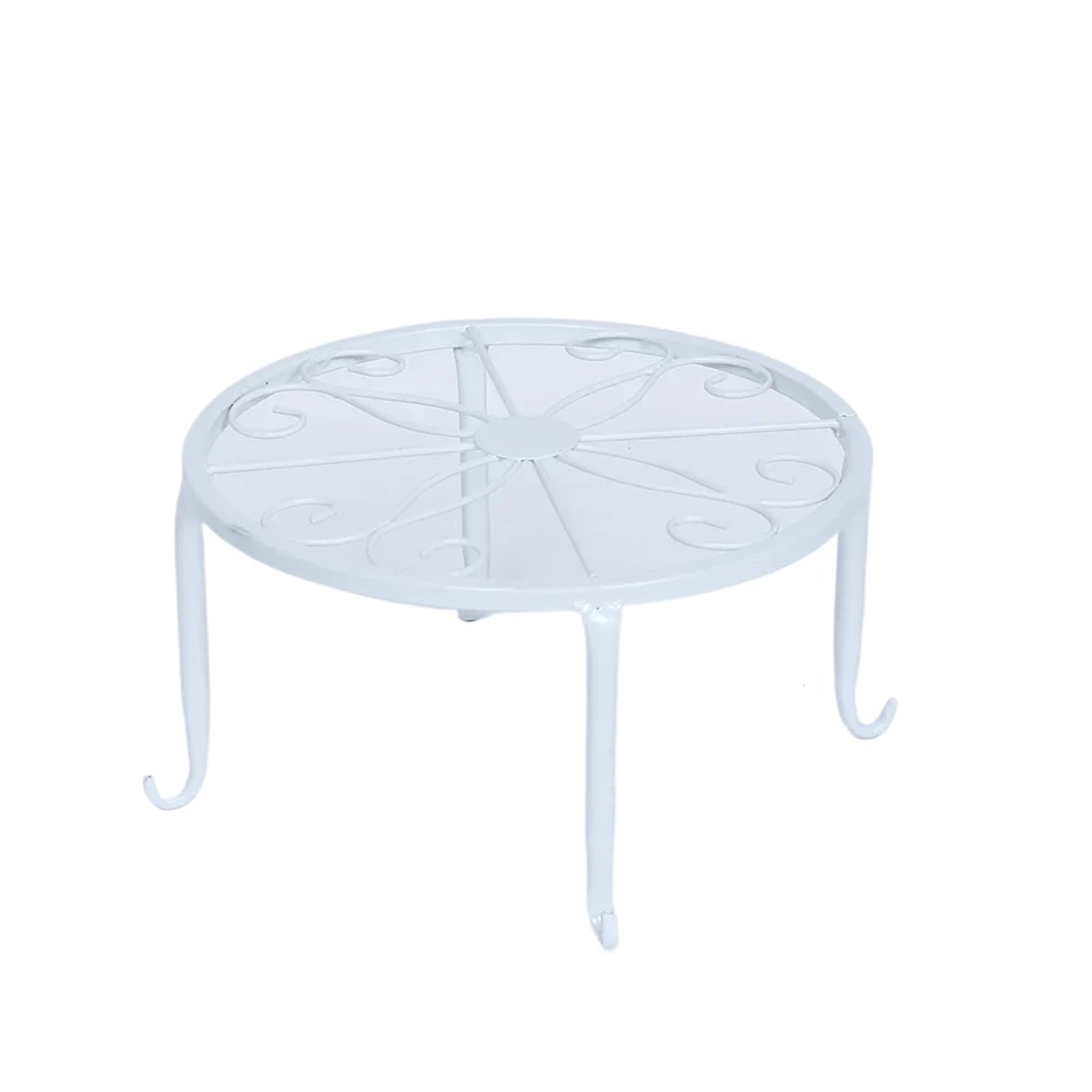 GHHZML Plant Riser Standing Flower Pot Shelf Display Stand Retro Wrought Iron Potted Plant Garden Balcony Home Decoration(White)