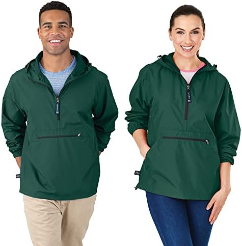 The "Newport Collection" Pack-N-Go Pullover Jacket from Charles River Apparel, forrest, large