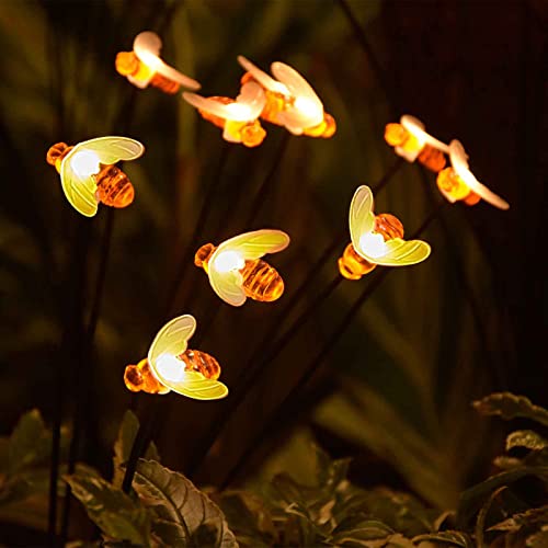 Wuchyu Upgraded 4-Pack Solar Firefly Fairy Lights For Outdoor Yard Decorations, Waterproof Solar Swaying Bee Stake Lights, Outside Solar Decorative Porch Lights For Garden Halloween Christmas Decor #TOP4