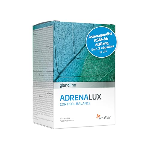 Ashwagandha - Cortisol - Antiestres - Magnesio, Ashwagandha KSM-66, Vitamina B6 y Rhodiola -60 Cápsulas para 30 Días - AdrenaLux Sensilab