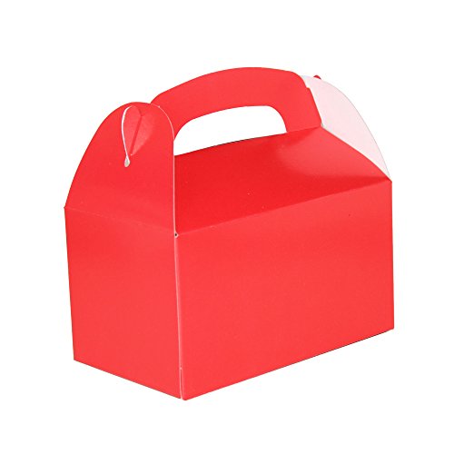Treat Gift Boxes (Pack of 12) - Gable Paper Box for Gifts, Cupcake, Cookies, Candy and Goodies - Birthday Party Favor 6.25