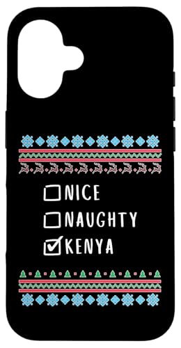 素敵、いたずら、 Kenya クリスマス・アグリー・セーター スマホケース iPhone 16 用