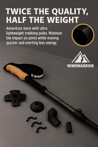 Image of Carbon Pro Trekking Poles - Ultra-Light, Durable, Adjustable Hiking Poles for Men & Women - Telescopic Walking Sticks - Includes Travel Bag & Accessories (1Pcs) (Pack-1)