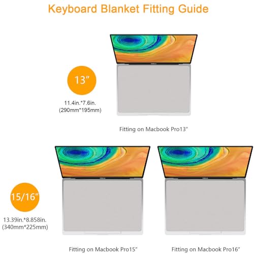 Image of Screen Keyboard Imprint Protection Microfiber Liner and Cleaning Cloth /Keyboard Blanket Cover 13 inch Compatible with MacBook Pro 13 inch 14 inch and MacBook Air 13 inch 15 inch (1 Pc Pack)
