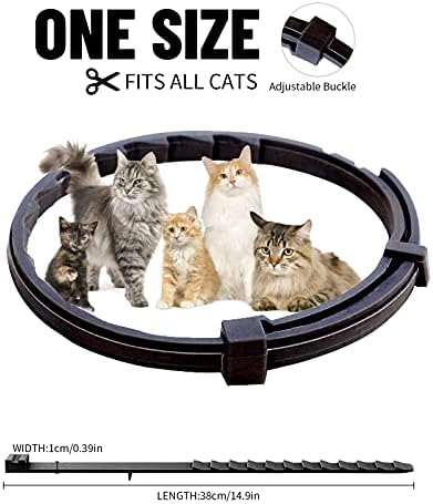 Cat Flea and Tick Collar, 8 Months Effective Protection Multi-coloured Waterproof Adjustable Cat Flea Collar Natural Safe Flea Tick Treatment for Kittens Cats Puppies