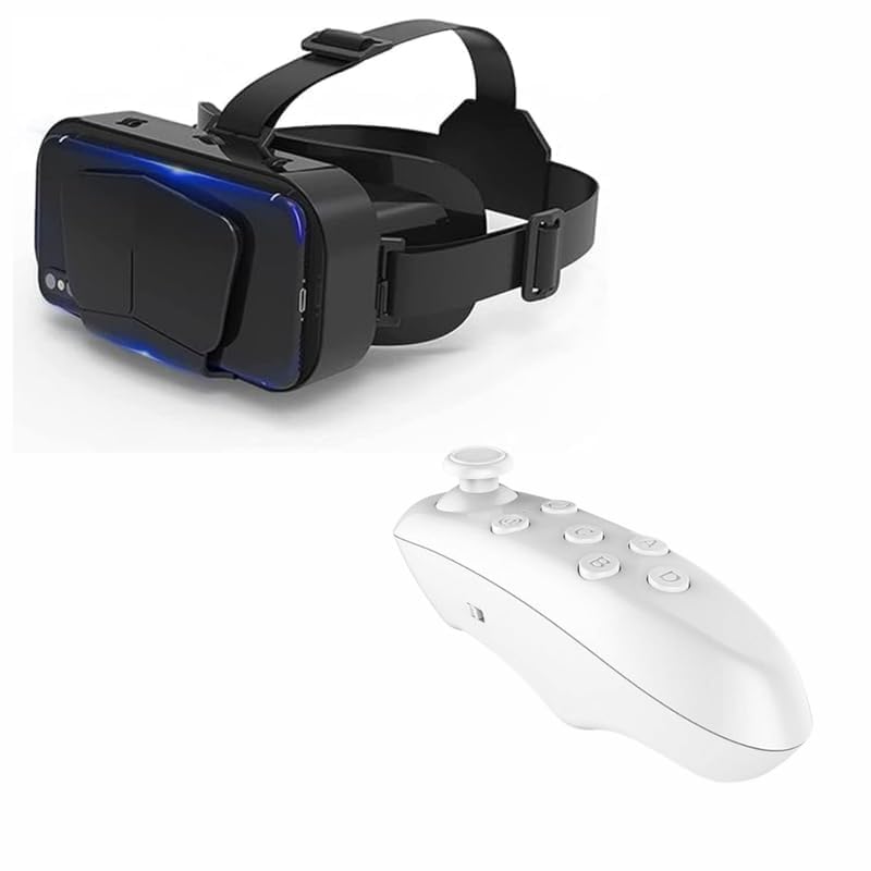 drumstone® combo c136 – 3d vr glasses with bluetooth remote control | giant screen virtual reality headset for 4.7-7” smartphones – video games & movies | 15-year warranty | best gift