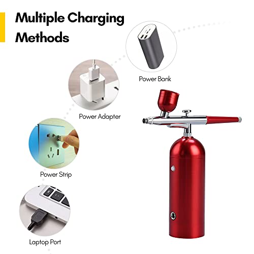 Generic Kit de portátil com compressor portátil escova de ar sem fio de ação dupla 18PSI pressão de