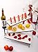 Sweese 3 Tiered Serving Stand, Foldable Rectangular Food Display Stand with White Porcelain Platters - Serving Trays, Dessert Display Server for Brithday Party, Valentine's Day and Events