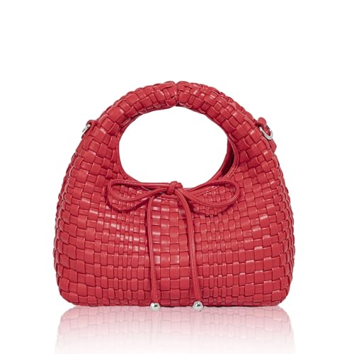 Image of JINMANXUE Fashion Mini Handbag For Women, Woven Tote Bucket Composite Bag Knitting Chain Bags, Crossbody Shoulder Purses